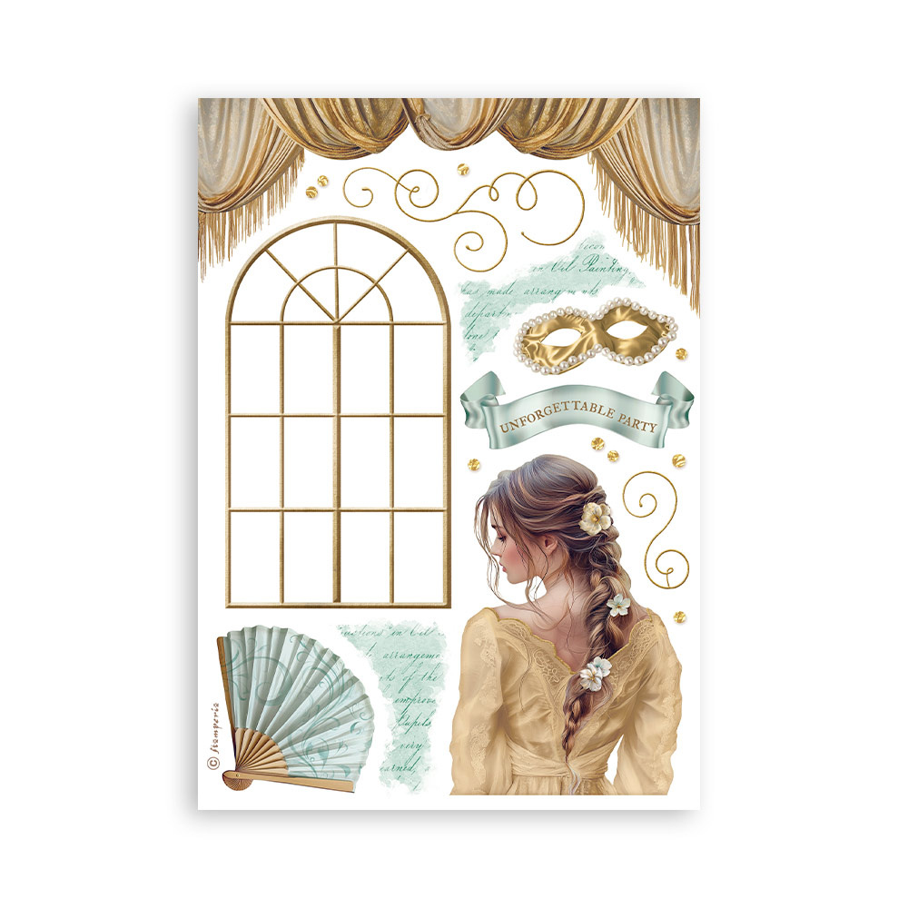 Stamperia Washi pad 8 sheets A5 - Masquerade