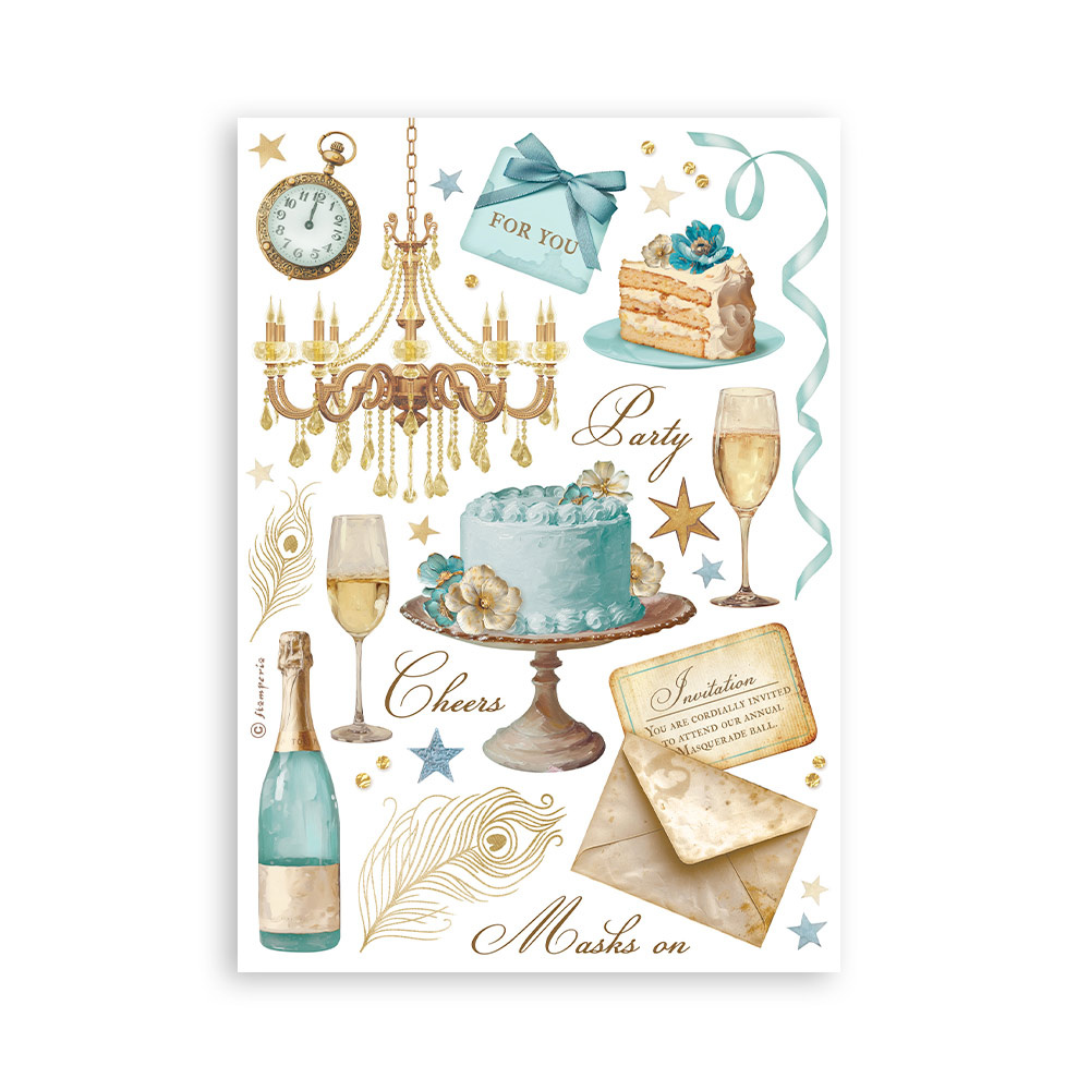 Stamperia Washi pad 8 sheets A5 - Masquerade