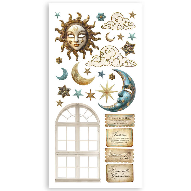 Stamperia Paper cut-outs 2 Double Face -  4 sheets cm. 15x30,5 - Masquerade