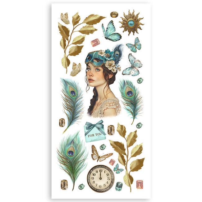 Stamperia Paper cut-outs 2 Double Face -  4 sheets cm. 15x30,5 - Masquerade