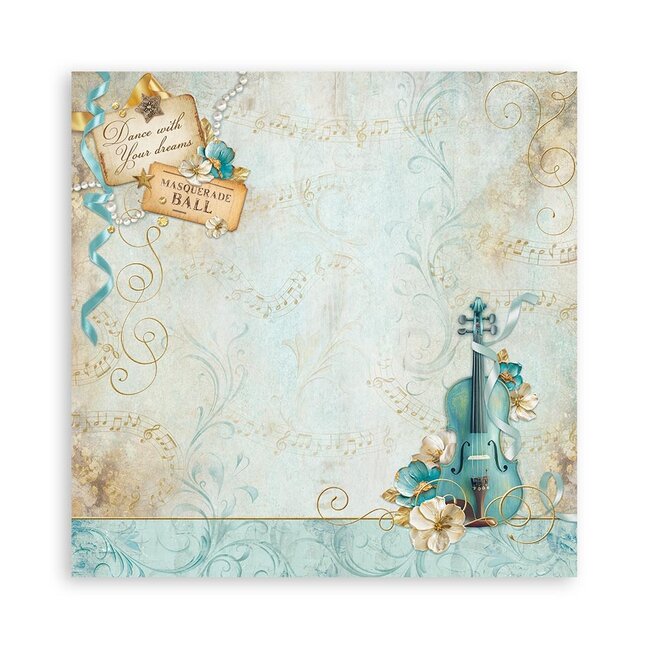 Stamperia Papierblok 30,5x30,5 cm - 22 vellen - Enkelzijdig - Masquerade