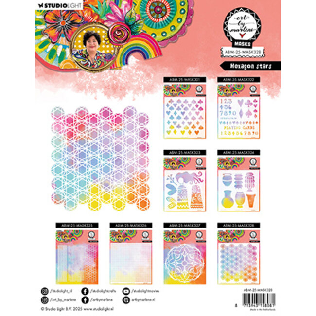 Studio Light ABM Mask Hexagon Stars Art By Marlene nr.328