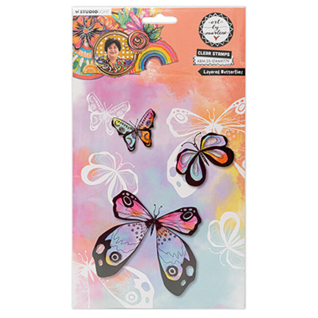 Studio Light ABM Clear Stamp Layered Butterflies Art By Marlene nr.779