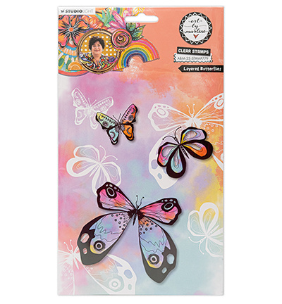 Studio Light ABM Clear Stamp Layered Butterflies Art By Marlene nr.779