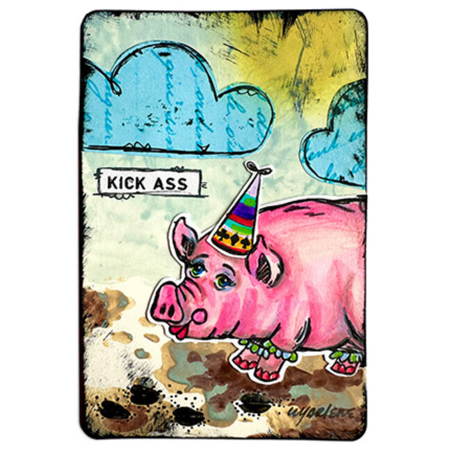 Studio Light ABM Cling Rubber Stamp Miss Piggy Art By Marlene nr.782