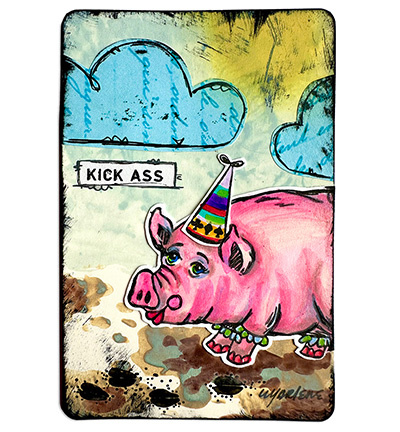 Studio Light ABM Cling Rubber Stamp Miss Piggy Art By Marlene nr.782