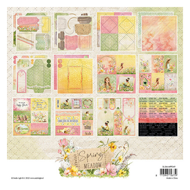 Studio Light SL Mixed Paper Pad Envelops, Cards Spring Meadow nr.269