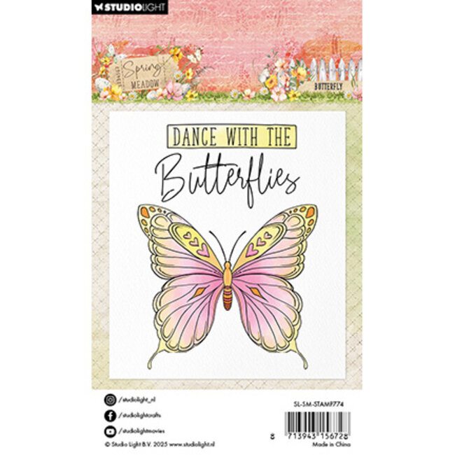 Studio Light SL Clear Stamp Butterfly Spring Meadow nr.774