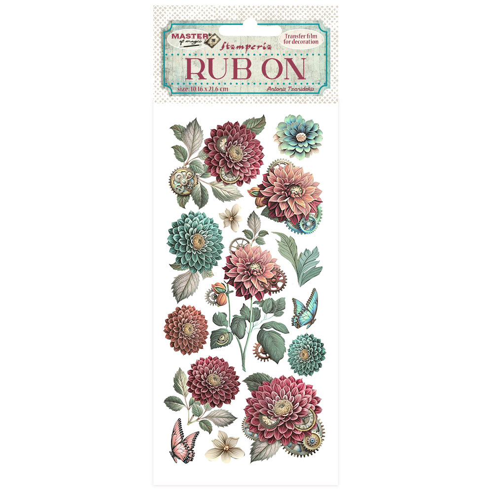 Stamperia Rub-on cm 10,16x21,6 - Master of Magic peony