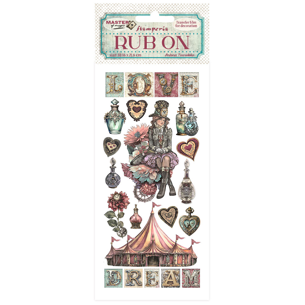Stamperia Rub-on cm 10,16x21,6 - Master of Magic circus