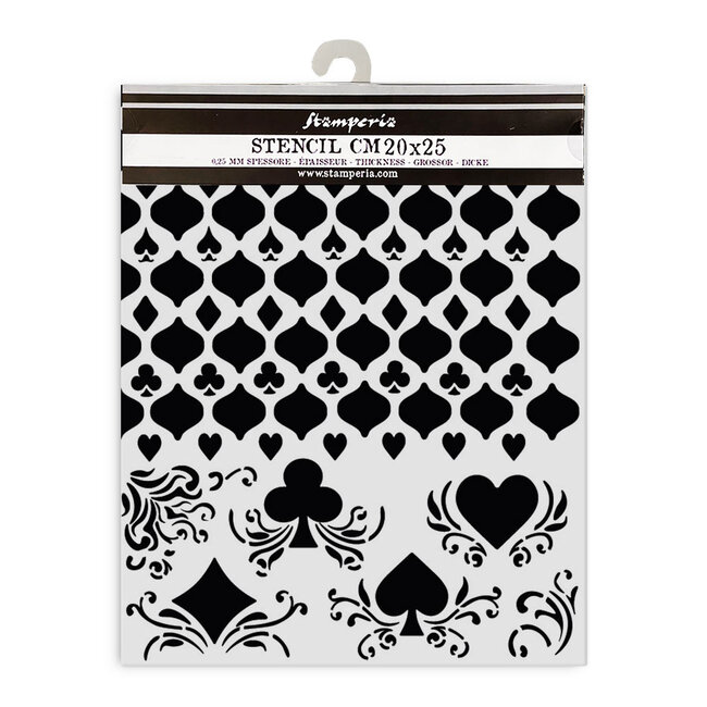 Stamperia Thick stencil cm 20X25 - Master of Magic cards pattern