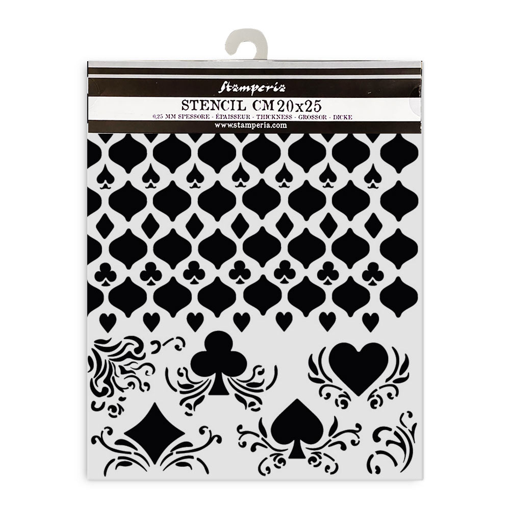 Stamperia Thick stencil cm 20X25 - Master of Magic cards pattern