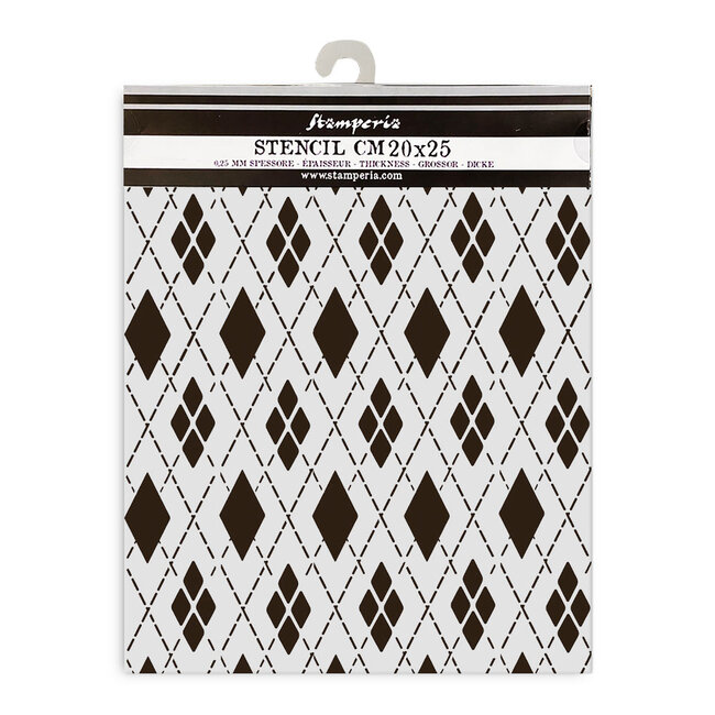 Stamperia Thick stencil cm 20X25 - Master of Magic rhombus pattern