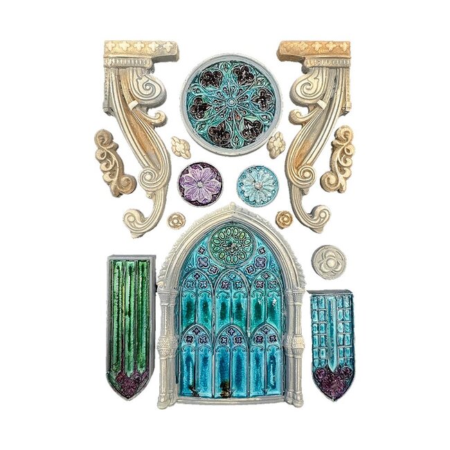 Stamperia Silicon mould A5 - Master of Magic gothic architecture elements
