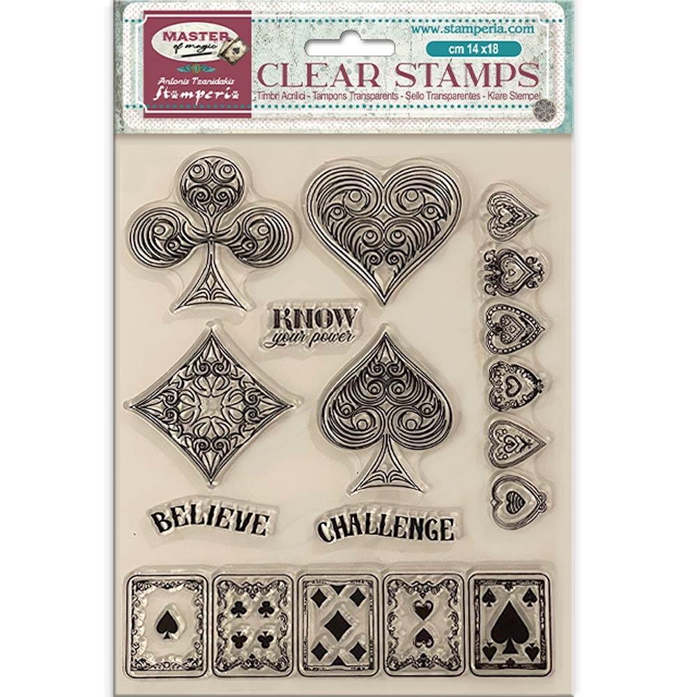 Stamperia Acrylic stamp cm 14x18 - Master of Magic playing cards