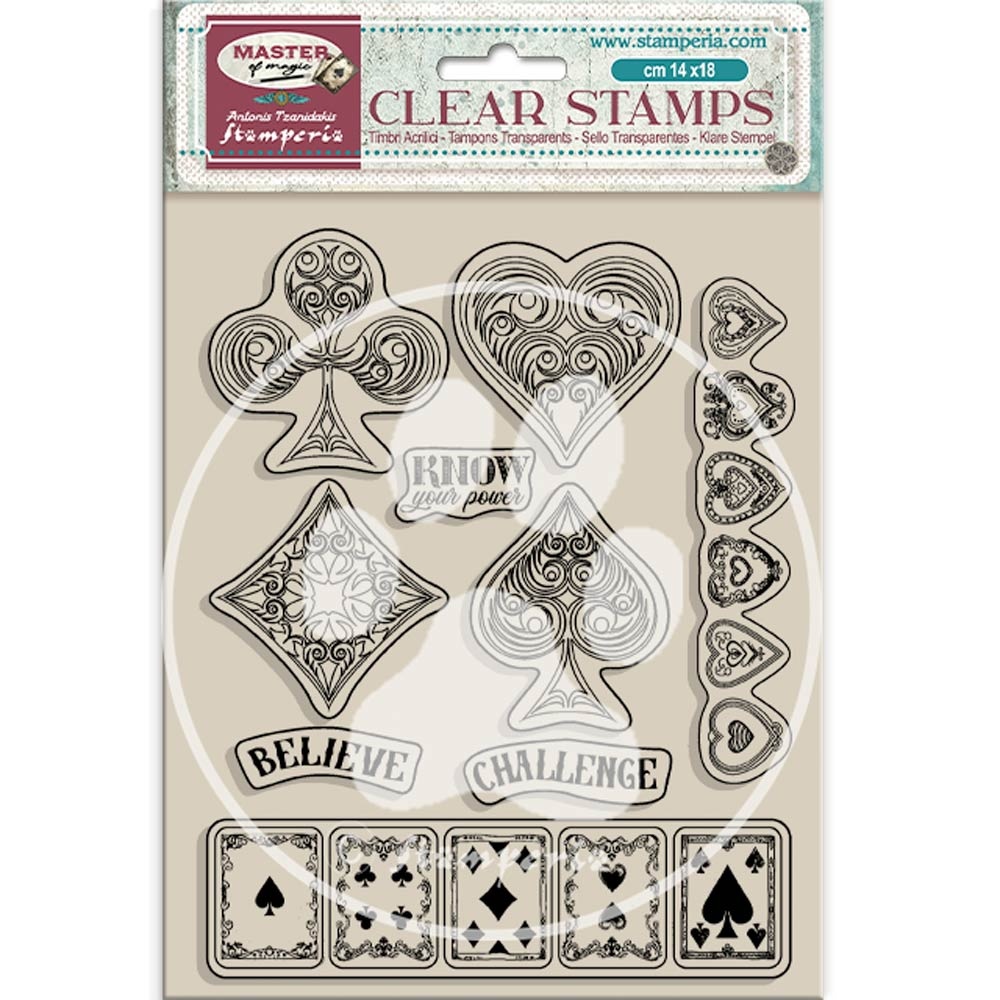 Stamperia Acrylic stamp cm 14x18 - Master of Magic playing cards