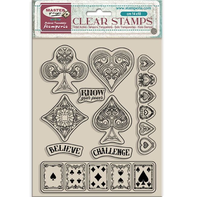 Stamperia Acrylic stamp cm 14x18 - Master of Magic playing cards