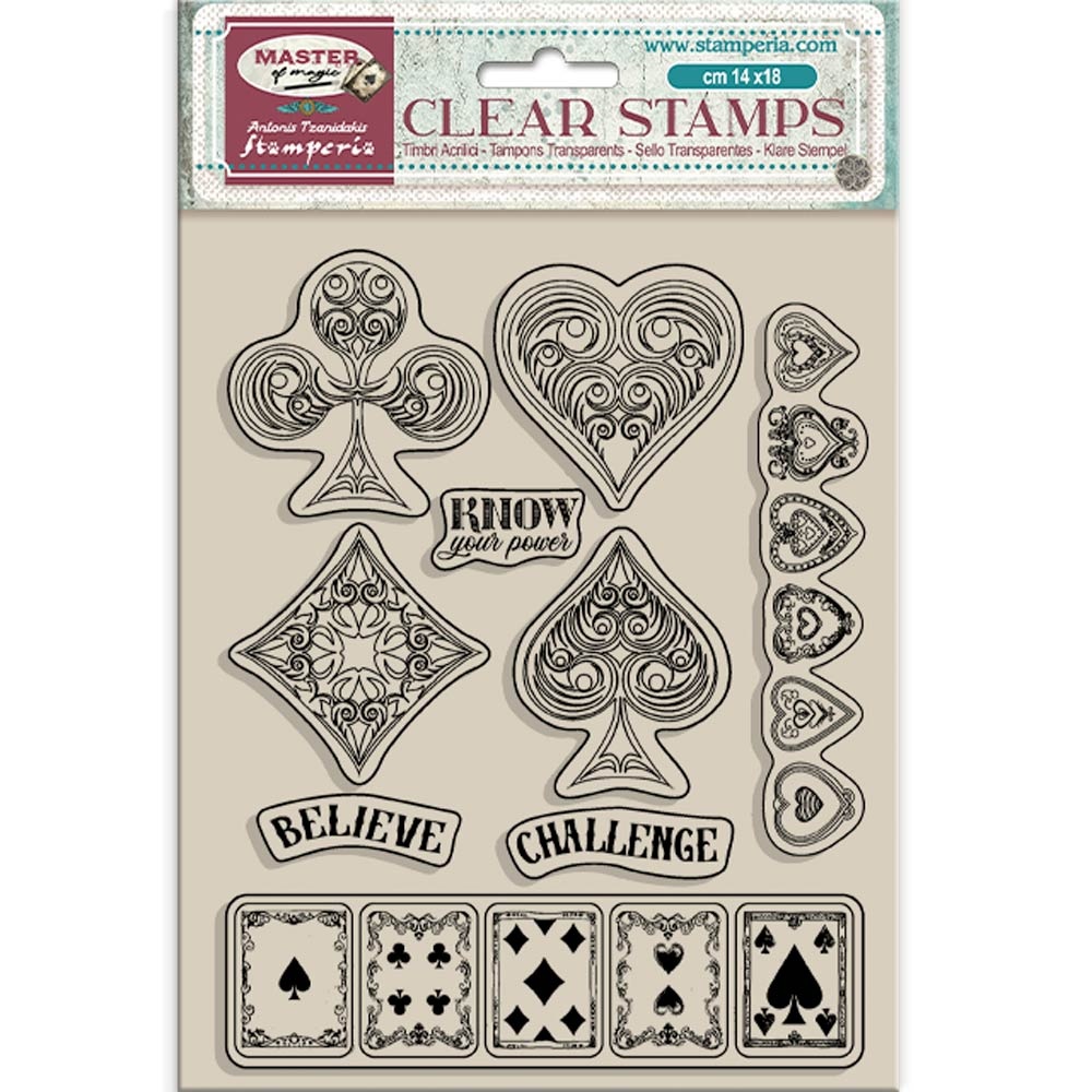 Stamperia Acrylic stamp cm 14x18 - Master of Magic playing cards