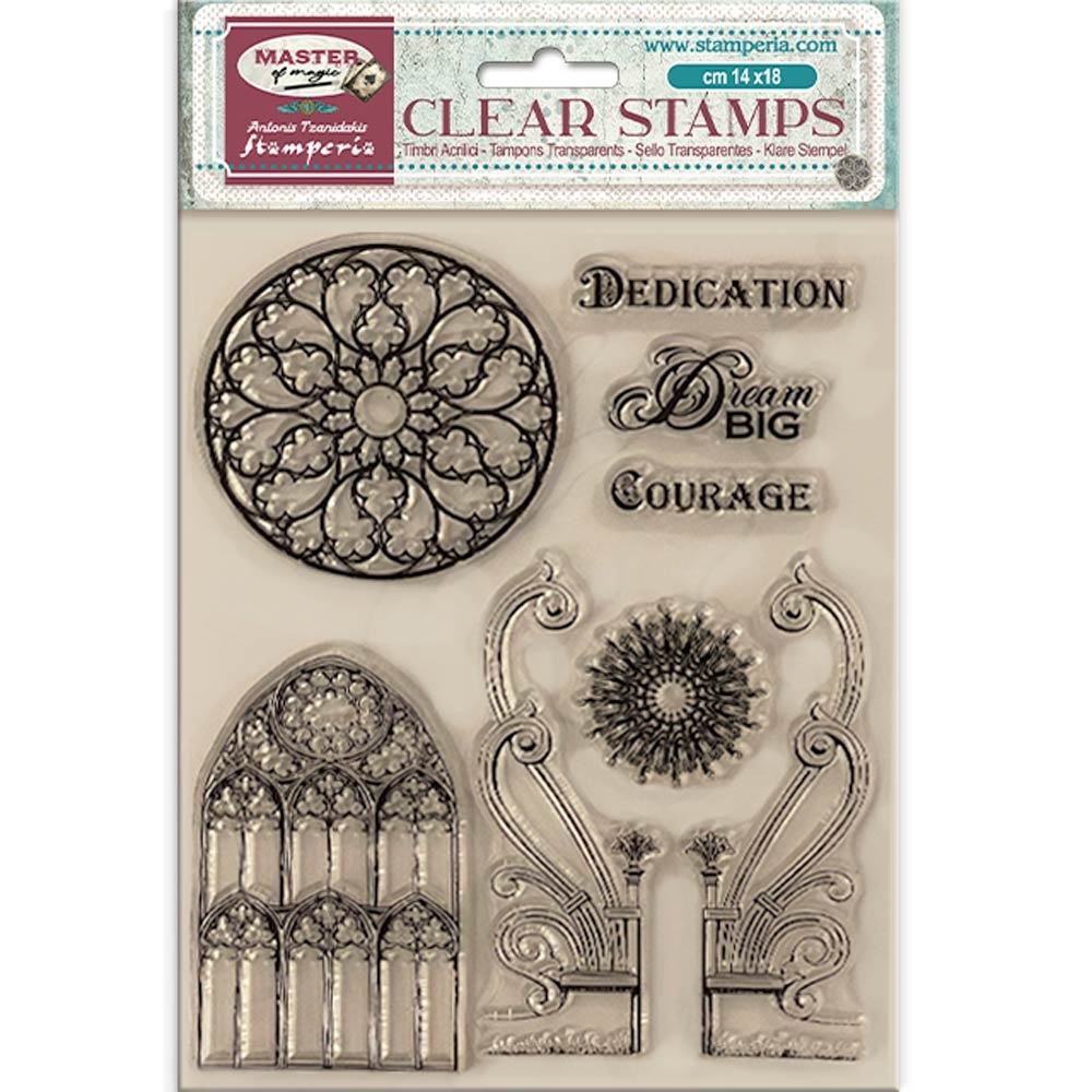 Stamperia Acrylic stamp cm 14x18 - Master of Magic gothic elements