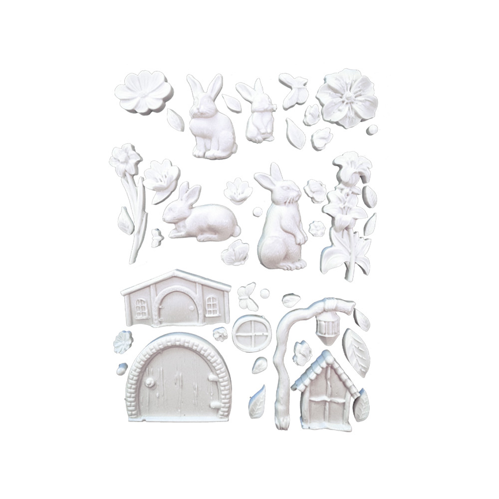 Stamperia Silicon mould A5 - Rabbit and flowers