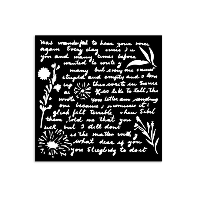 Stamperia Thick stencil cm 12X12 - Writings pattern