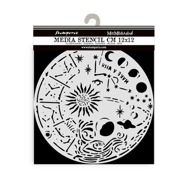 Stamperia Thick stencil cm 12X12 - Cosmos circle