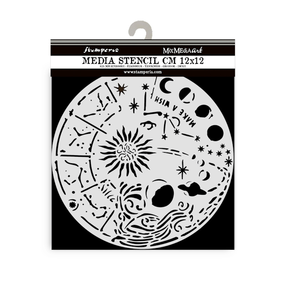 Stamperia Thick stencil cm 12X12 - Cosmos circle