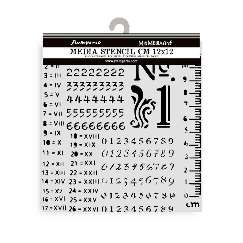 Stamperia Thick stencil cm 12X12 - Numbers pattern