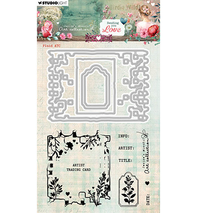 Studio Light JMA Stamp and Cutting dies Plaid ATC Sending You Love nr.93