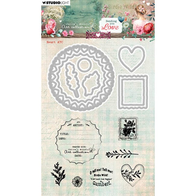 Studio Light JMA Stamp and Cutting dies Heart ATC Sending You Love nr.92