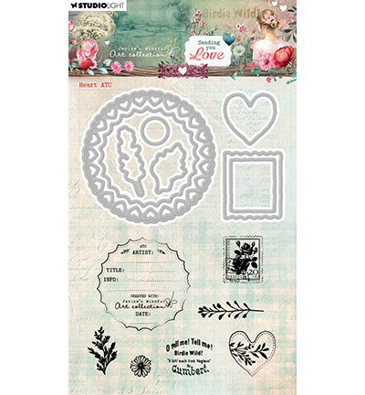 Studio Light JMA Stamp and Cutting dies Heart ATC Sending You Love nr.92
