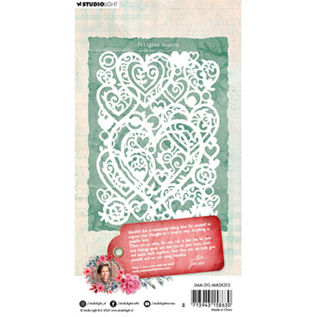 Studio Light JMA Mask Filigree Hearts Sending You Love nr.315