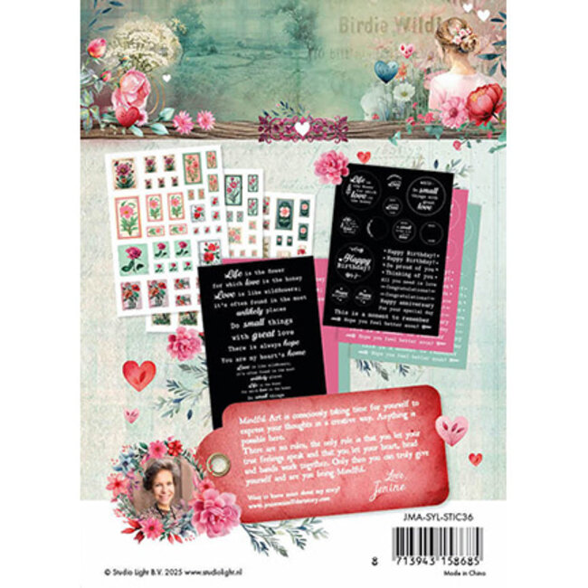Studio Light JMA Sticker Sheets Postage Stamps & Quotes Sending You Love nr.36