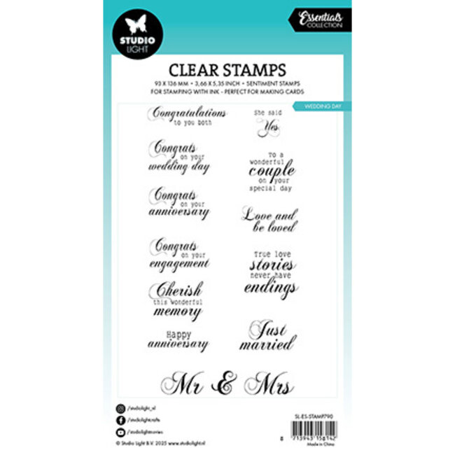 Studio Light SL Clear stamps Wedding Day Essentials nr.790
