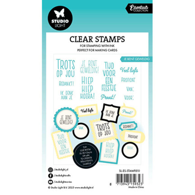 Studio Light SL Clear stamp Je bent geweldig Essentials nr.810