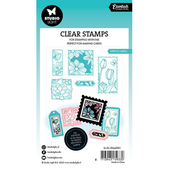 Studio Light SL Clear stamp Spring Labels Essentials nr.811