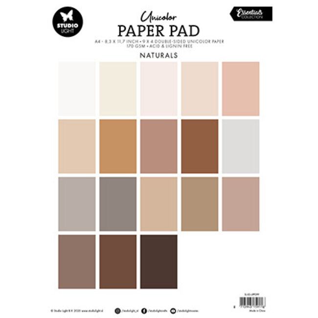 Studio Light SL Unicolor Paper Pad Naturels Tones Essentials nr.299