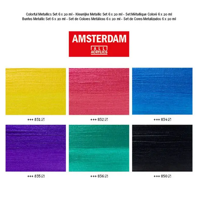 Amsterdam all acrylics Amsterdam • Standard Series Acrylverf Kleurrijke Metallic Set 6x20ml