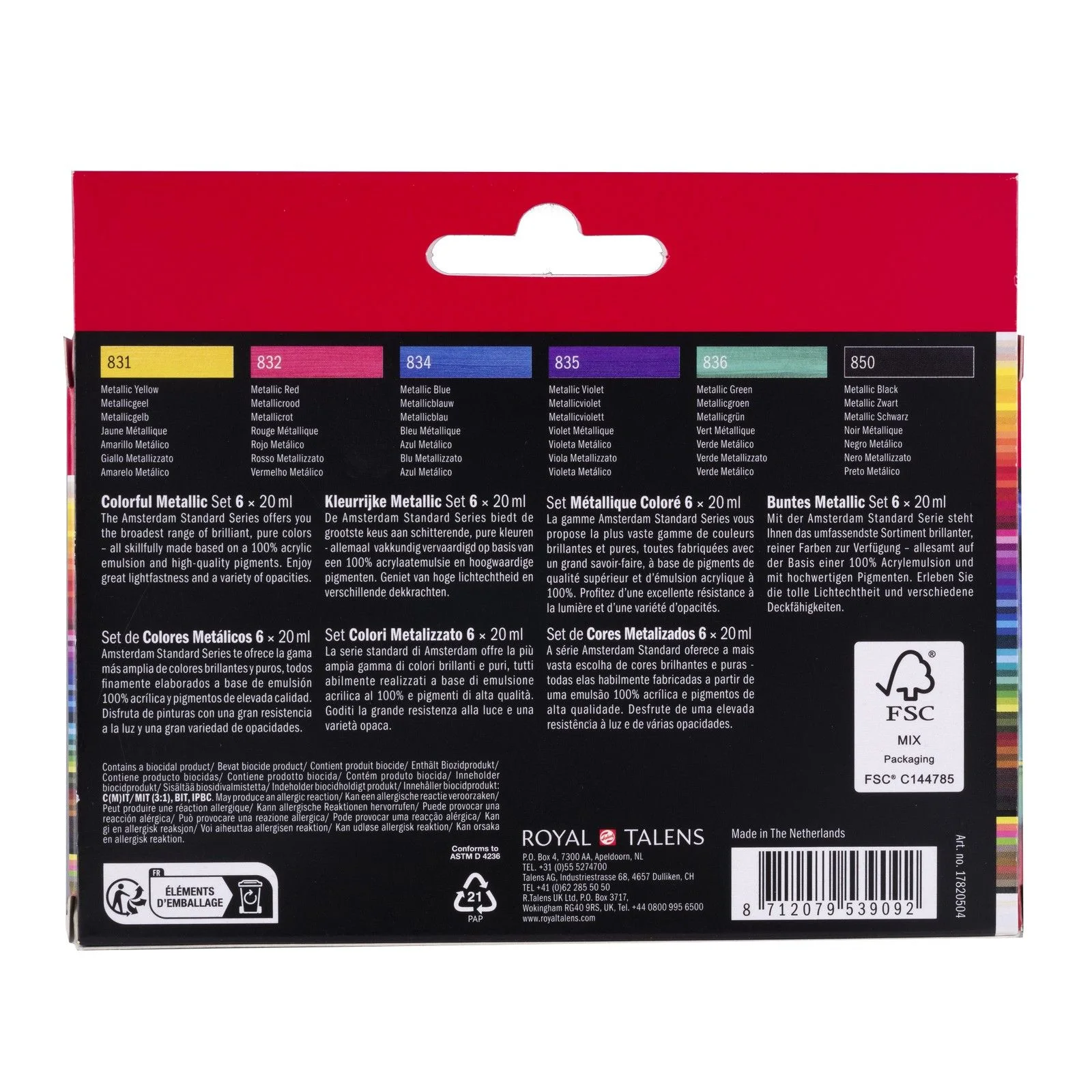 Amsterdam all acrylics Amsterdam • Standard Series Acrylverf Kleurrijke Metallic Set 6x20ml