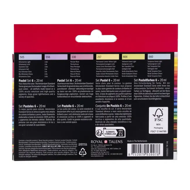 Amsterdam all acrylics Amsterdam • Standard Series Acrylverf Pastel Set 6x20ml