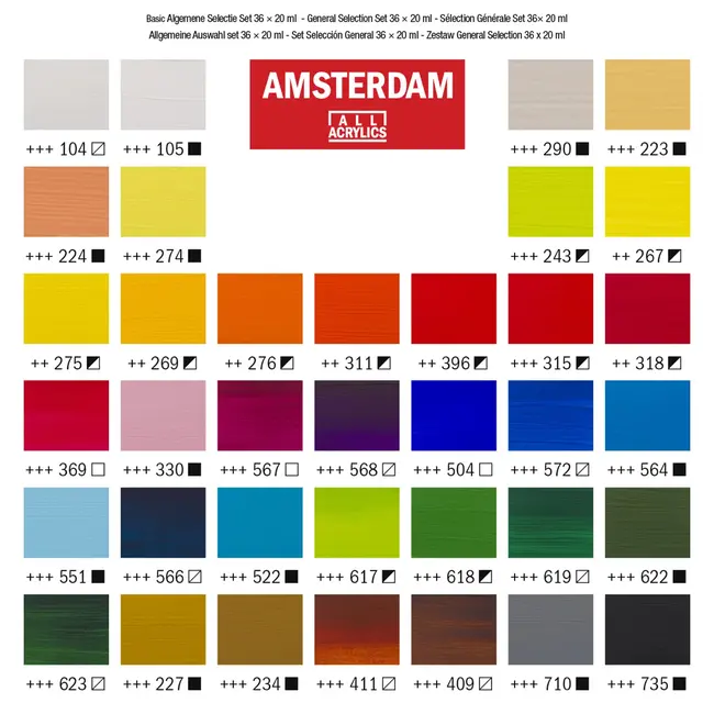Amsterdam all acrylics Amsterdam • Standard Series Acrylics 36x20ml
