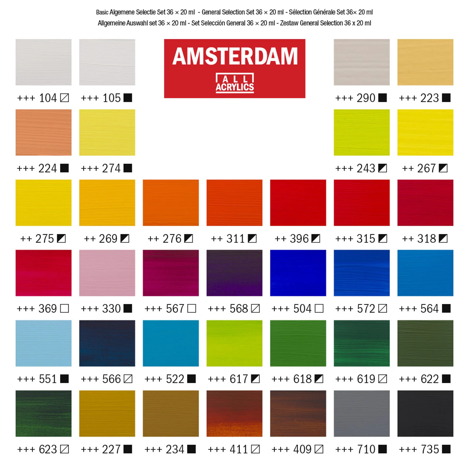 Amsterdam all acrylics Amsterdam • Standard Series Acrylics 36x20ml