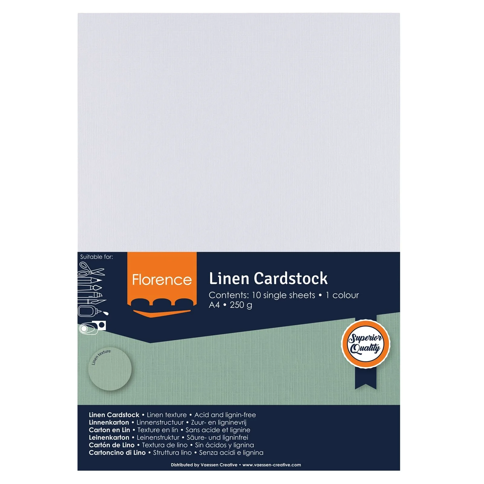 Florence • Linnenkarton 250g A4 White 10x