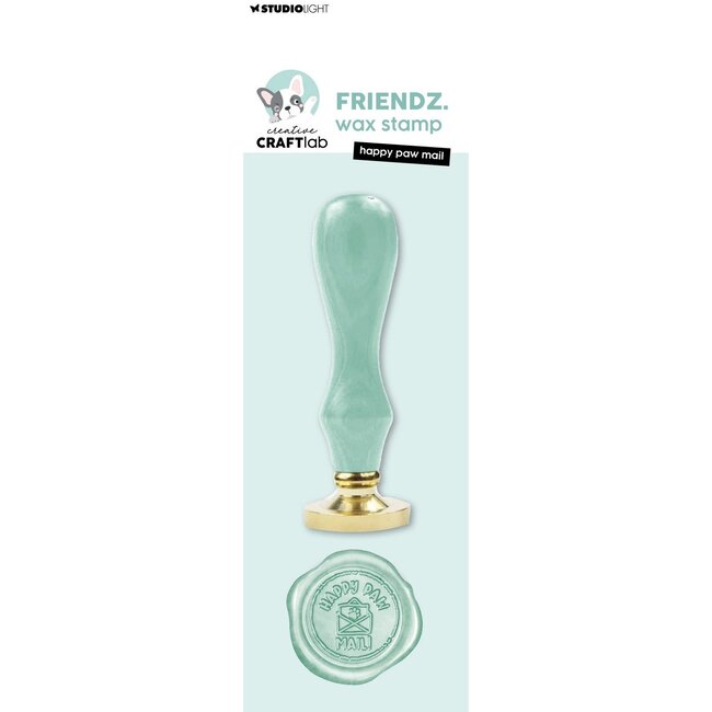 Studio Light - Creative Craftlab CCL Wax Stamp with handle Happy paw mail Friendz nr.26