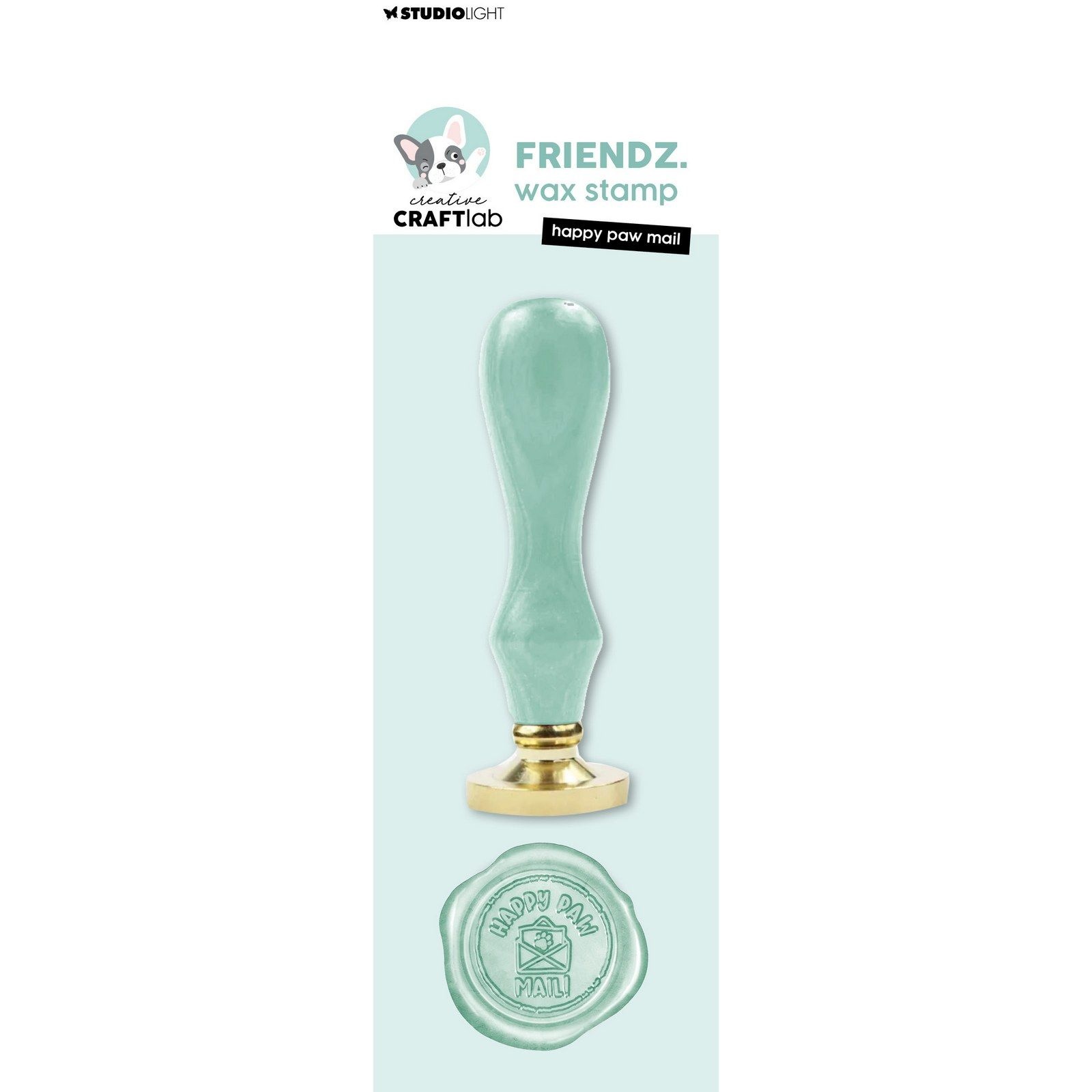Studio Light - Creative Craftlab CCL Wax Stamp with handle Happy paw mail Friendz nr.26