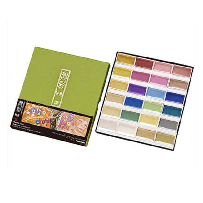 Kuretake / ZIG Gansai Tambi Set 24 Metallic Colours