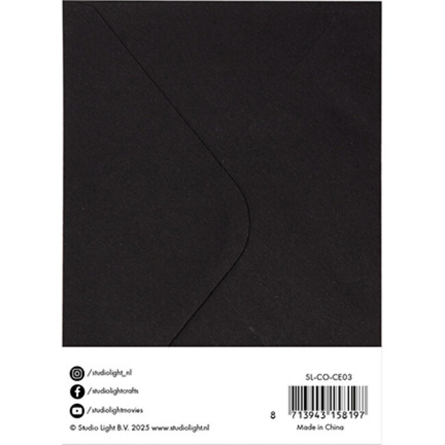Studio Light Cards & Envelopes Black A6 Consumables nr.03