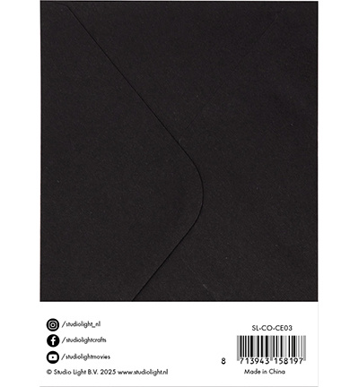 Studio Light Cards & Envelopes Black A6 Consumables nr.03