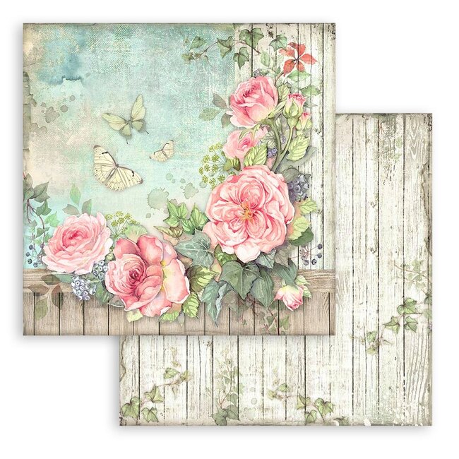 Stamperia Papierblok 20,3x20,3 cm - 10 vellen - House of Roses