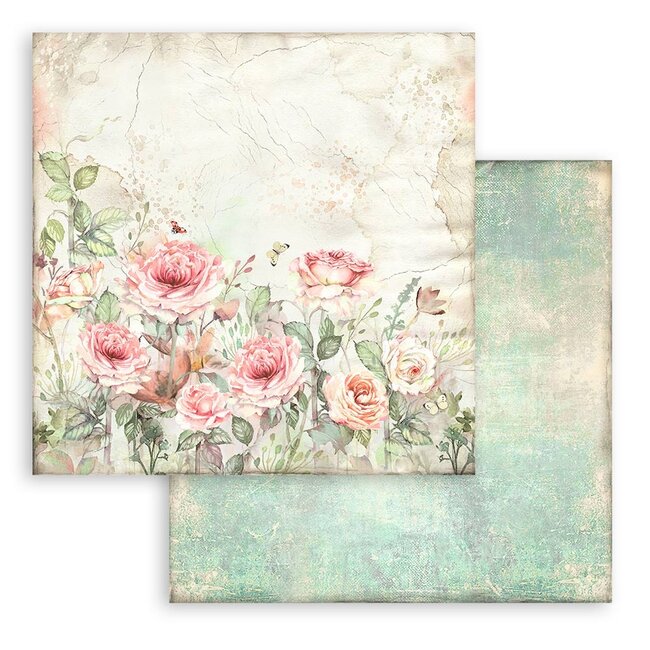 Stamperia Scrapbooking Small Pad 10 sheets cm 20,3X20,3 (8"X8") - House of Roses